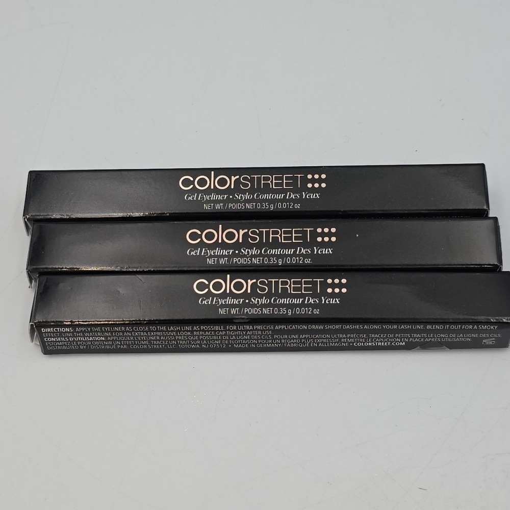 Color Street Gel Eyeliner Lot Of 3 Mahogany,Railway,& Noir New In Box - Picture 2 of 5